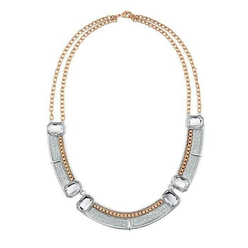 AVON PRETTY AS A DIAMOND STATEMENT NECKLACE (ROSE GOLDTONE) "RARE" NEW SEALED!!!